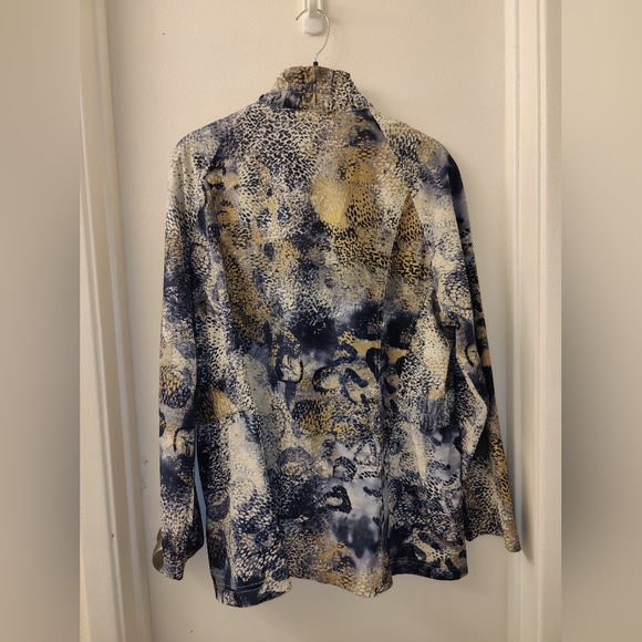 Zenergy by Chico’s Size 2 Purple Gold Ivory Full Zip Jacket - Picture 12 of 14